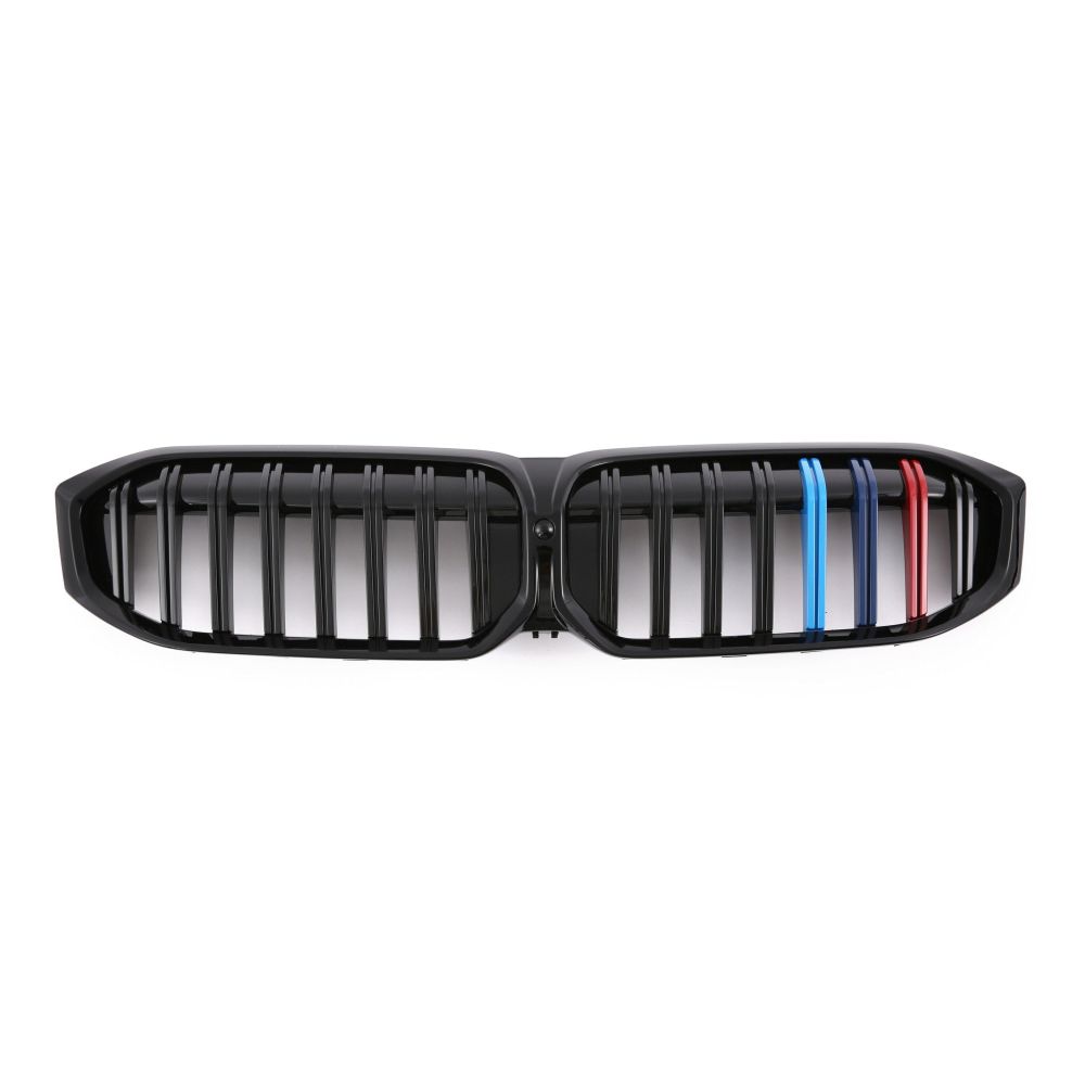 2023+ Bmw 3-Series Single Slat Kidney Grilles | G20 Lci Gloss Black With M Stripe